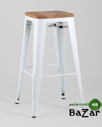 Стул барный TOLIX WOOD белый глянцевый