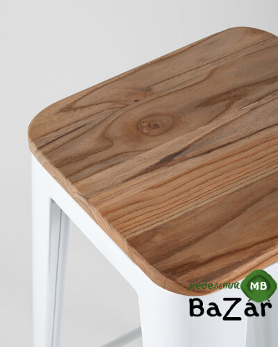 Стул барный TOLIX WOOD белый глянцевый