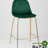 Стул полубарный Валенсия велюр зеленый золотые ножки