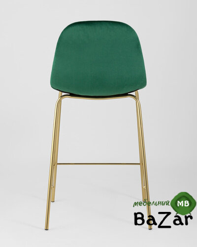 Стул полубарный Валенсия велюр зеленый золотые ножки
