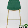 Стул полубарный Валенсия велюр зеленый золотые ножки