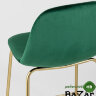 Стул полубарный Валенсия велюр зеленый золотые ножки