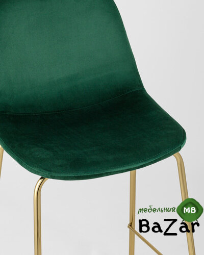 Стул полубарный Валенсия велюр зеленый золотые ножки