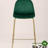Стул полубарный Валенсия велюр зеленый золотые ножки