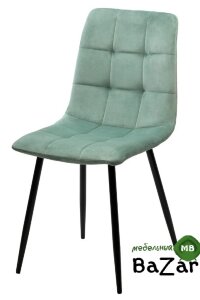 Стул BARI UF910-15 LIGHT GREEN, велюр / черный каркас