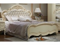 MK-1830-IV. (8802-С) Кровать с высоким изнож.(180х200) "Милано", изголовье - экокожа(стяжки) Розовая с пуговицами. цвет: Слоновая кость