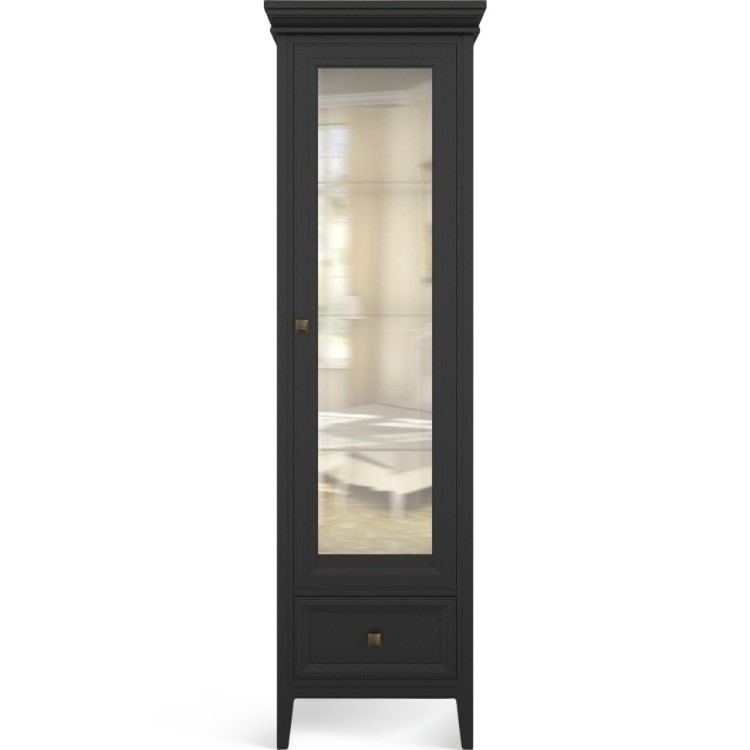 Витрина правая с зеркалом R Тесоро черная T601R/BL