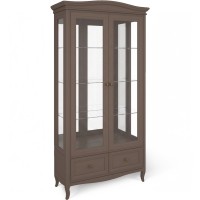 Витрина двухдверная c зеркалом М603Q коричневая
