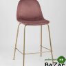 Стул полубарный Валенсия велюр розовый золотые ножки