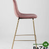 Стул полубарный Валенсия велюр розовый золотые ножки