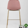 Стул полубарный Валенсия велюр розовый золотые ножки