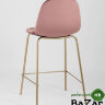 Стул полубарный Валенсия велюр розовый золотые ножки