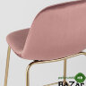 Стул полубарный Валенсия велюр розовый золотые ножки