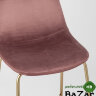 Стул полубарный Валенсия велюр розовый золотые ножки