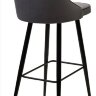 Барный стул NEPAL-BAR СЕРЫЙ #27, велюр/ черный каркас (H=78cm) 