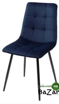 Стул BARI UF910-18 NAVY BLUE, велюр / черный каркас