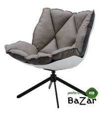Кресло DС-1565D серый HE510-23B/ноги металл