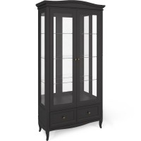 Витрина двухдверная c зеркалом М603BL черная