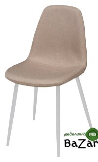 Стул CASSIOPEIA G028-04 бежево-коричневый, ткань / белый каркас