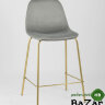 Стул полубарный Валенсия велюр серый золотые ножки