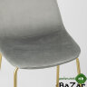 Стул полубарный Валенсия велюр серый золотые ножки