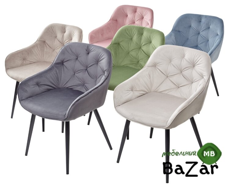 Стул BREEZE G108-27 террариумный мох/ черный каркас, велюр