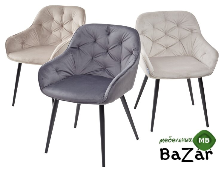Стул BREEZE G108-27 террариумный мох/ черный каркас, велюр