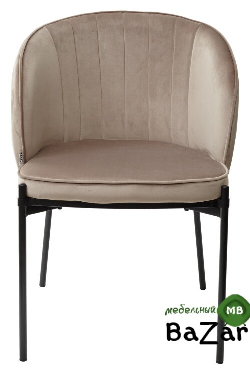 Стул DIANA BLUVEL-40 BEIGE, велюр / черный каркас