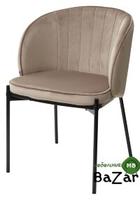 Стул DIANA BLUVEL-40 BEIGE, велюр / черный каркас Стул DIANA BLUVEL-40 BEIGE, велюр / черный каркас