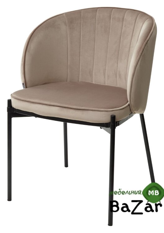 Стул DIANA BLUVEL-40 BEIGE, велюр / черный каркас