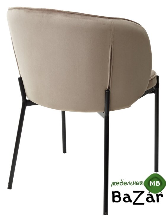 Стул DIANA BLUVEL-40 BEIGE, велюр / черный каркас