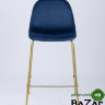 Стул полубарный Валенсия велюр синий золотые ножки