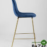 Стул полубарный Валенсия велюр синий золотые ножки