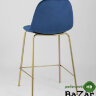 Стул полубарный Валенсия велюр синий золотые ножки