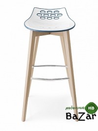 Стул JAM W CB/1487, ash.P12 smoke/ P799-P12P WHITE/ GLOSSY SKY BLUE