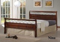 Кровать Nina MK-5231-RO (решетка металлическая), 90x200, цвет: Темная вишня