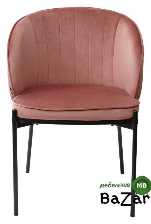 Стул DIANA BLUVEL-52 PINK, велюр/ черный каркас