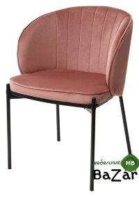 Стул DIANA BLUVEL-52 PINK, велюр/ черный каркас