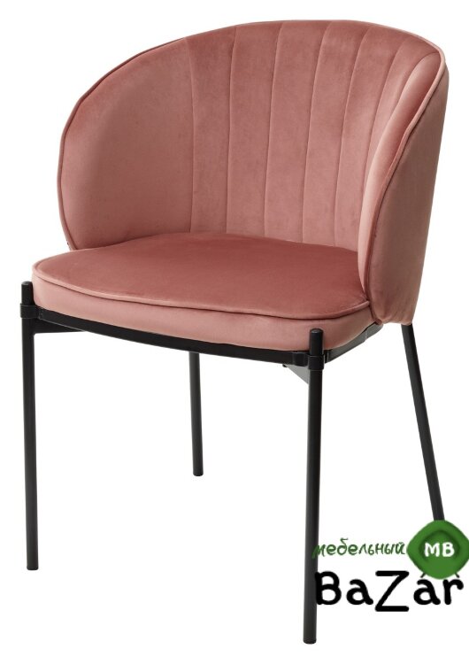 Стул DIANA BLUVEL-52 PINK, велюр/ черный каркас