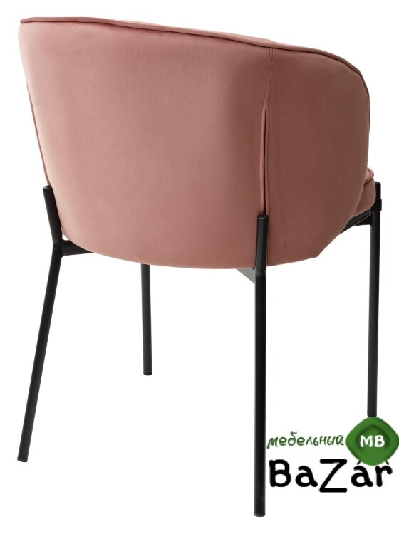 Стул DIANA BLUVEL-52 PINK, велюр/ черный каркас