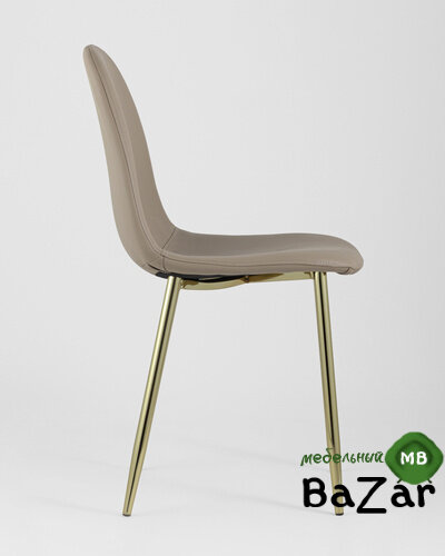 Стул Валенсия экокожа коричневая золотые ножки