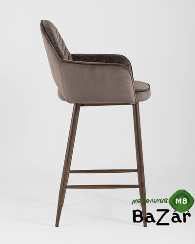 Стул полубарный Венера диамант велюр коричневый