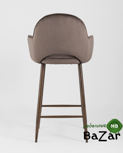 Стул полубарный Венера диамант велюр коричневый