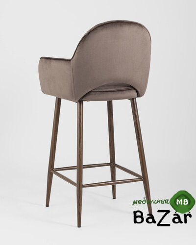 Стул полубарный Венера диамант велюр коричневый