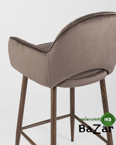 Стул полубарный Венера диамант велюр коричневый
