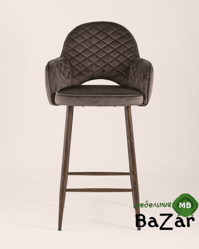 Стул полубарный Венера диамант велюр коричневый