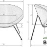 Кресло дизайнерское EMILY (белый (букле) ткань , хромированная сталь)