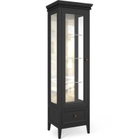 Витрина левая с зеркалом L Тесоро черная T601L/BL