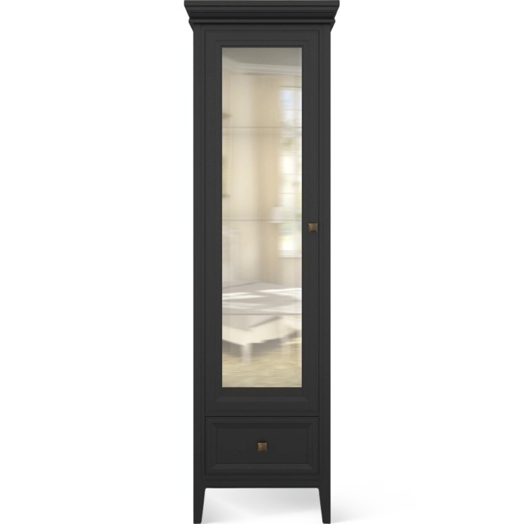 Витрина левая с зеркалом L Тесоро черная T601L/BL