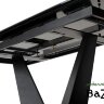 Стол ACUTO2 170 DARK CEMENT Тёмно-серый мрамор матовый, керамика/ черный каркас
